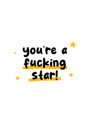 Fucking Star Graduation Card