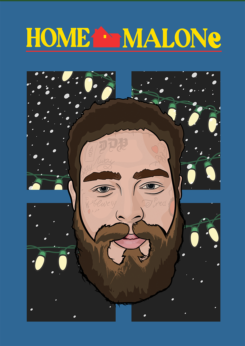 Goofcat Greetings - Home Malone Post Malone Home Alone Christmas Card