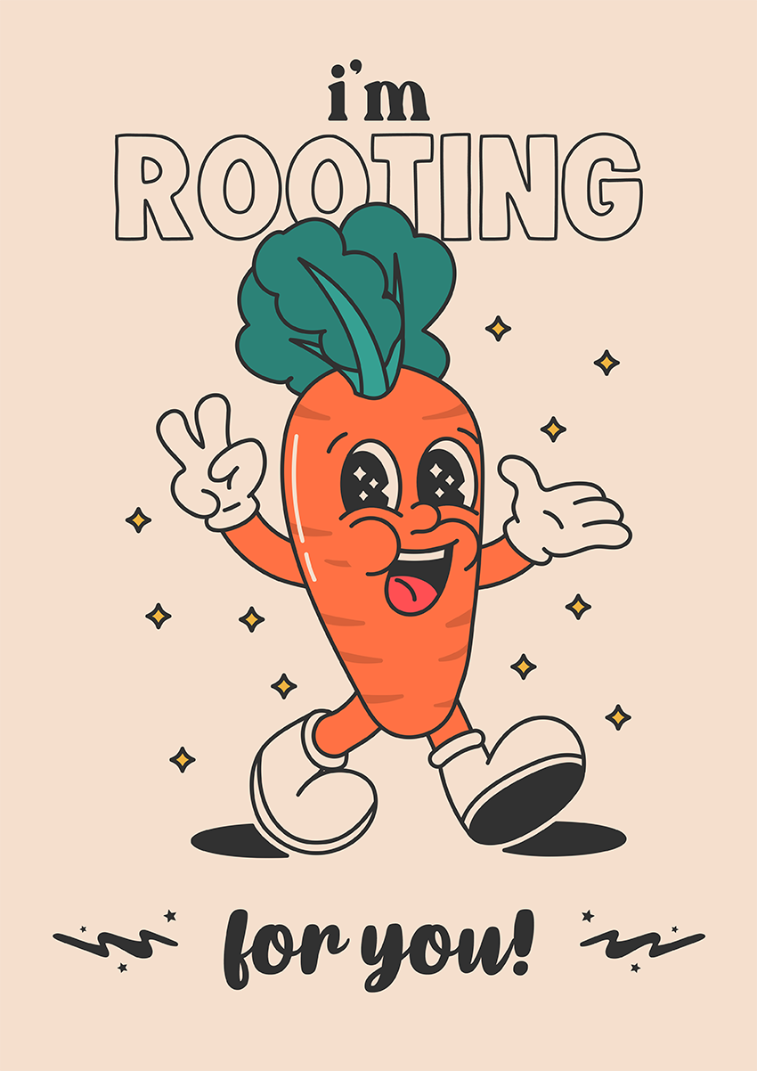 Goofcat Greetings - Rooting For You! I'm Rooting For you! Good Luck Card