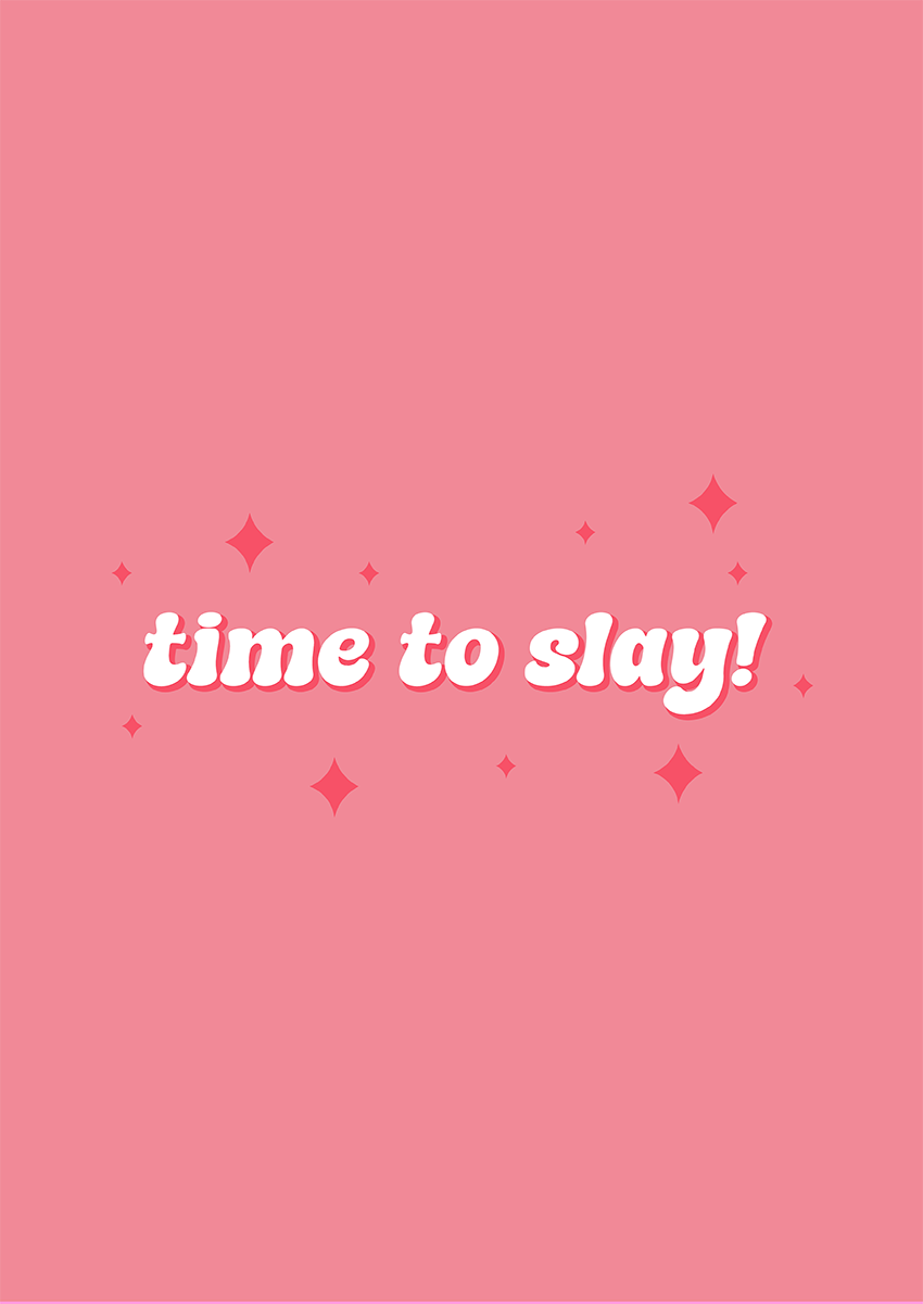 Goofcat Greetings - Time to Slay! Time to Slay! Good Luck Card