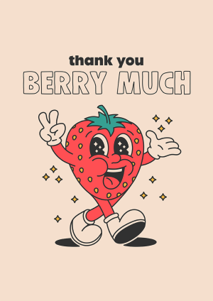 Thank You Berry Much! Thank You Card