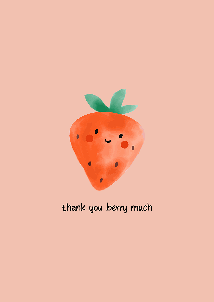 Goofcat Greetings - Thank you Berry Much Thank You Berry Much! Thank You Card