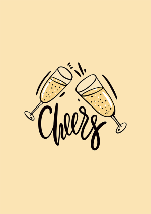 Champagne Cheers! Thank You Card