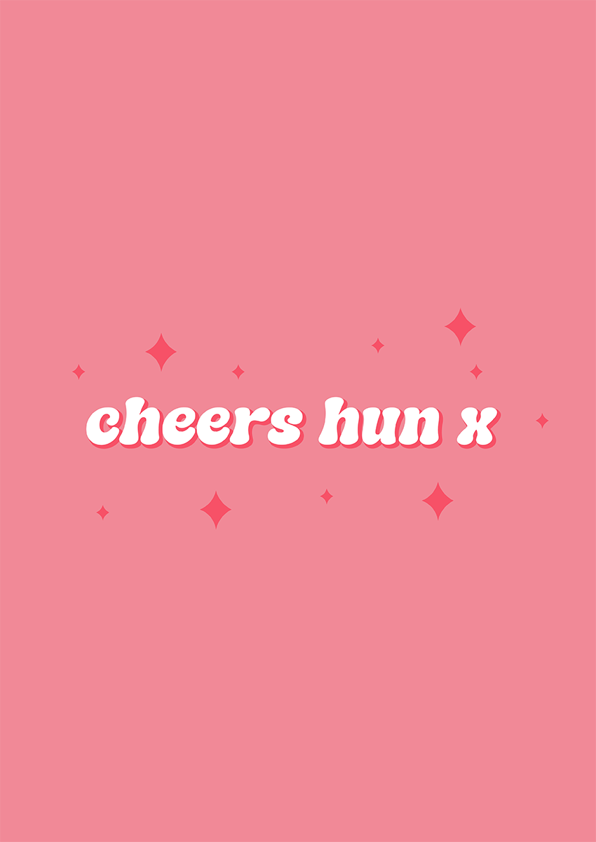 Goofcat Greetings - Cheers hun x Cheers hun x Thank You Card