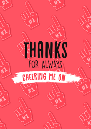 Thanks for Cheering Me On! Thank You Card