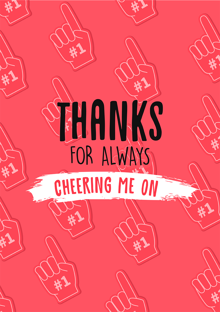 Goofcat Greetings - Cheering Me On Thanks for Cheering Me On! Thank You Card