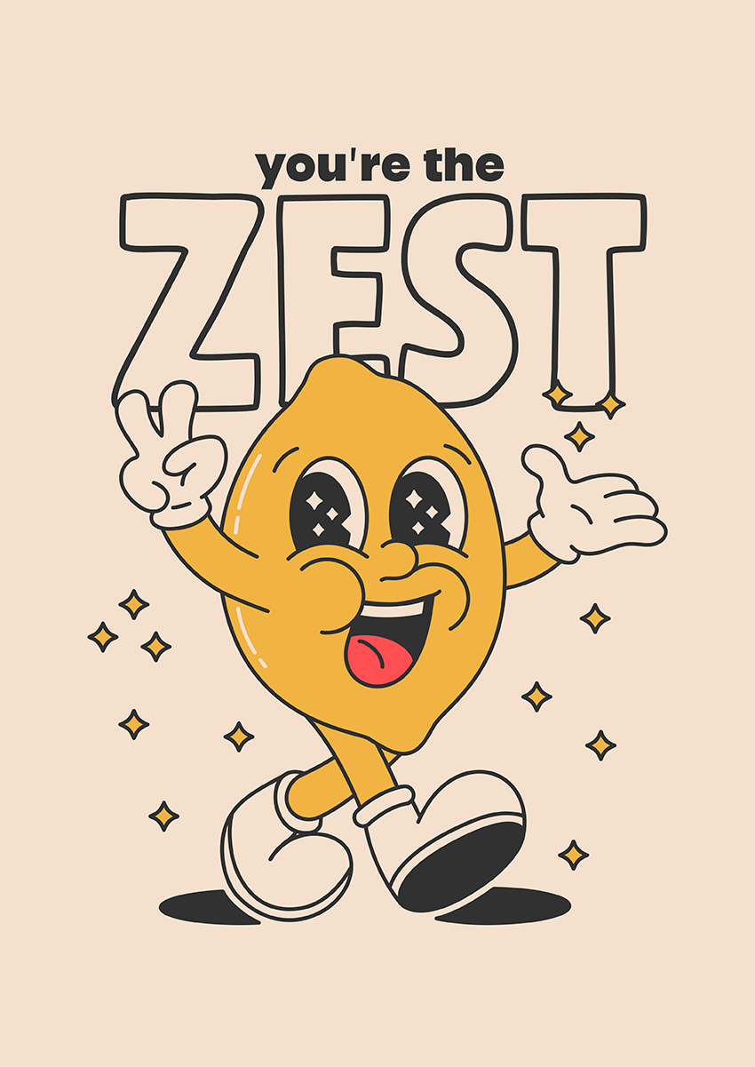 Goofcat Greetings - You're the Zest You're the Zest! Thank You Card