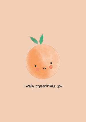 Peach Thank You Card