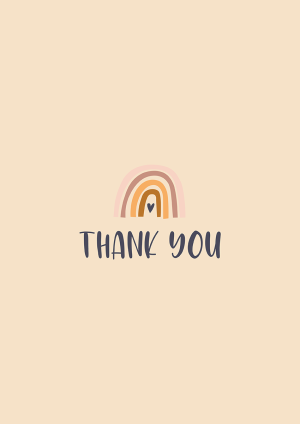 Cute Rainbow Thank You Card