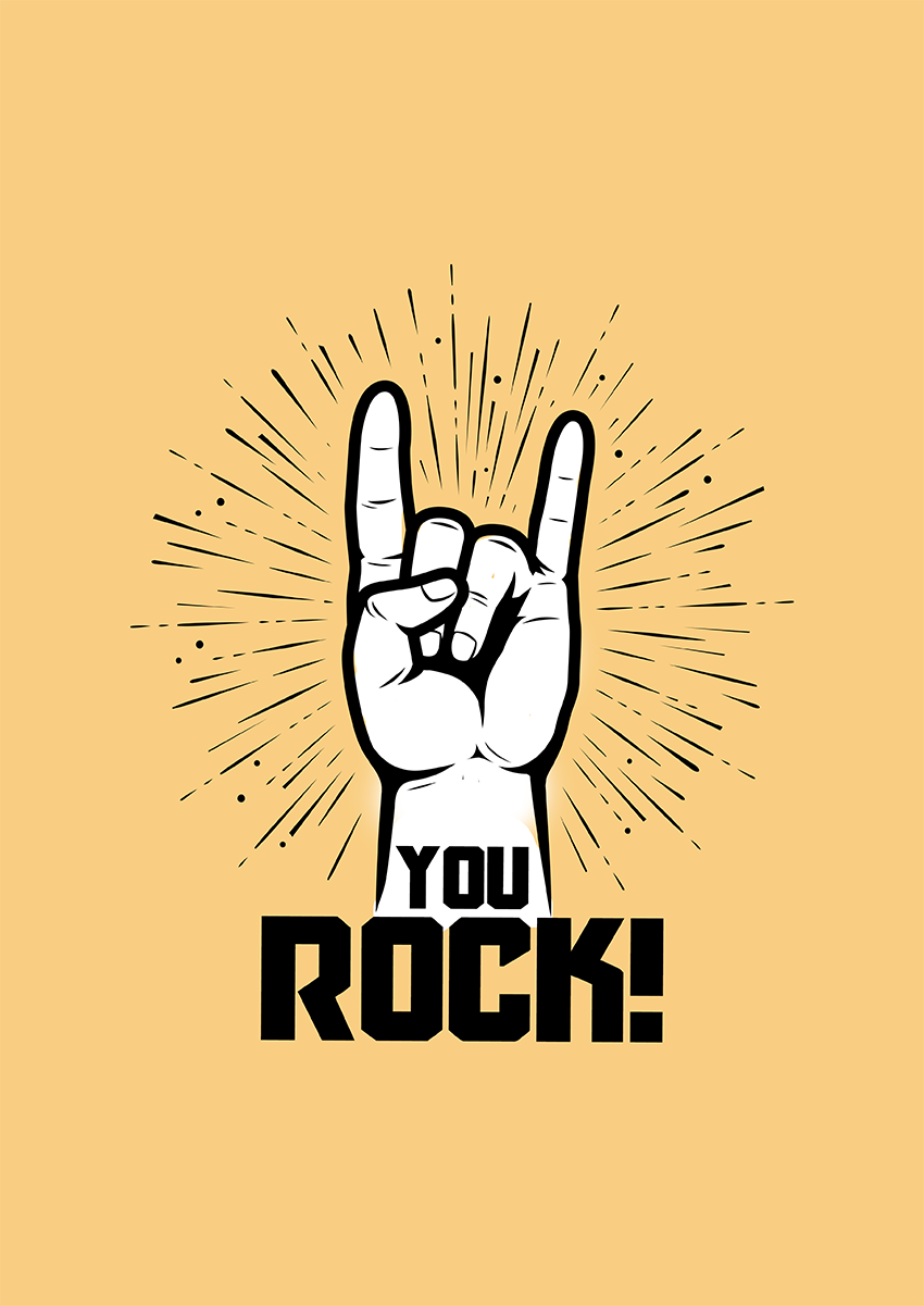 Goofcat Greetings - You Rock!! You Rock! Thank You Card
