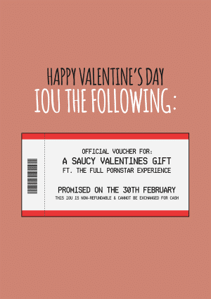 naughty valentines iou Valentine's Day Card