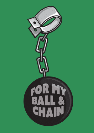 Ball and Chain Valentine's Day Card