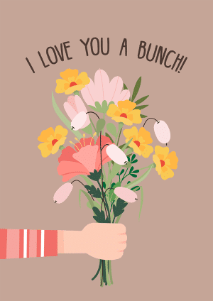 I Love You a Bunch Valentine's Day Card