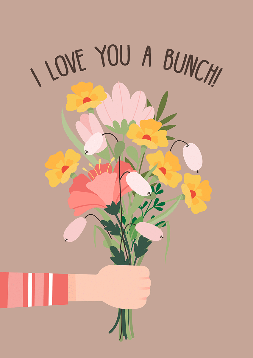 Goofcat Greetings - I love you a bunch I Love You a Bunch Valentine's Day Card