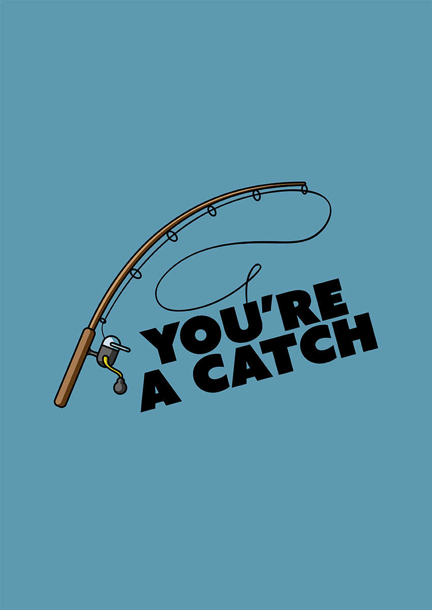 Goofcat Greetings - You're a Catch You're a Catch Valentine's Day Card