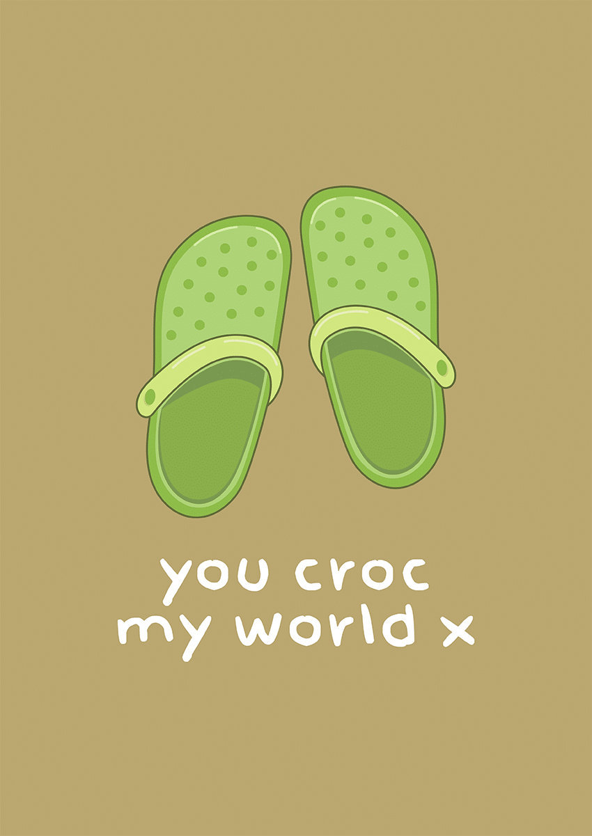 Goofcat Greetings - you croc my world You Croc My World Valentine's Day Card
