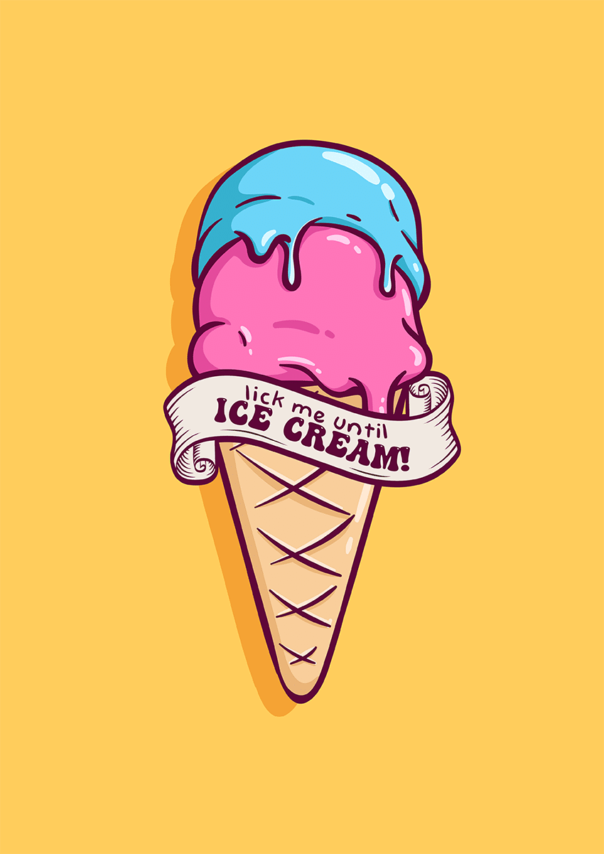 Goofcat Greetings - Lick Me Until Ice Cream Until Ice Cream Valentine's Day Card
