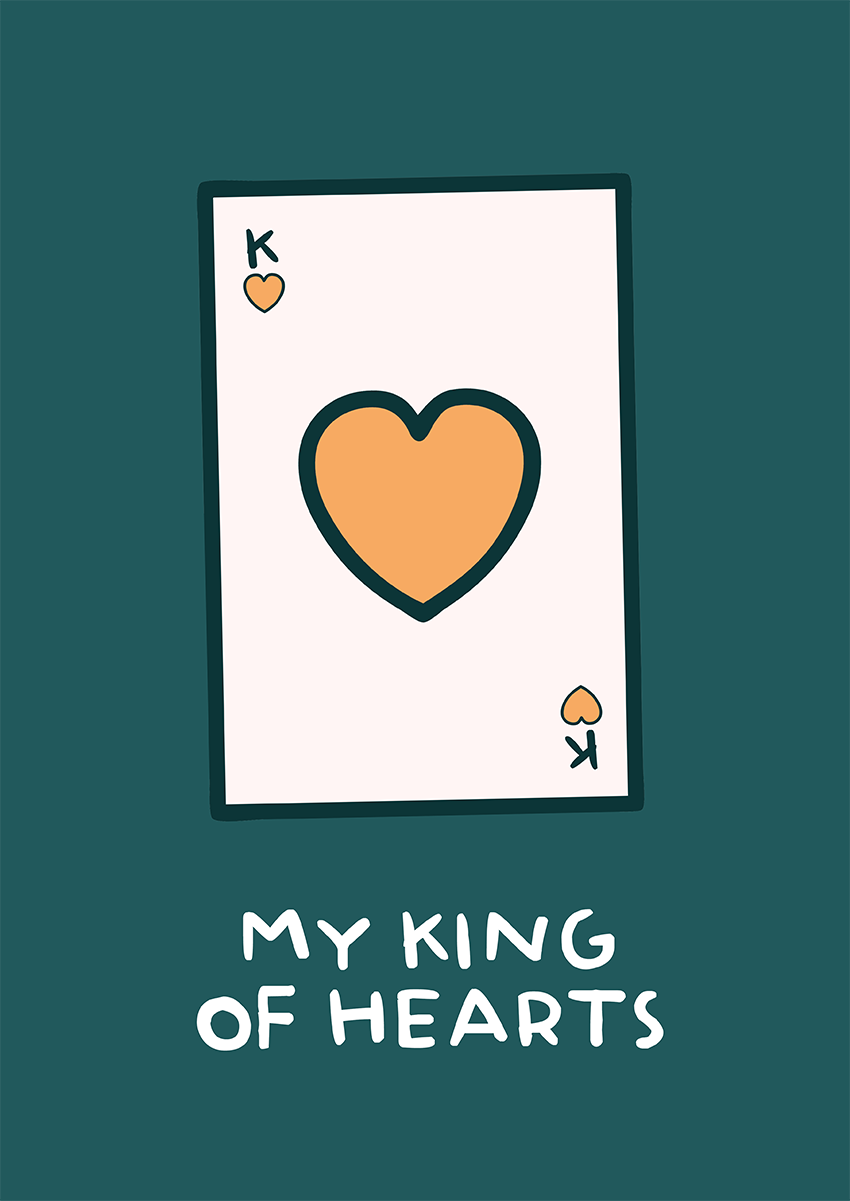 Goofcat Greetings - king of hearts My King of Hearts Valentine's Day Card