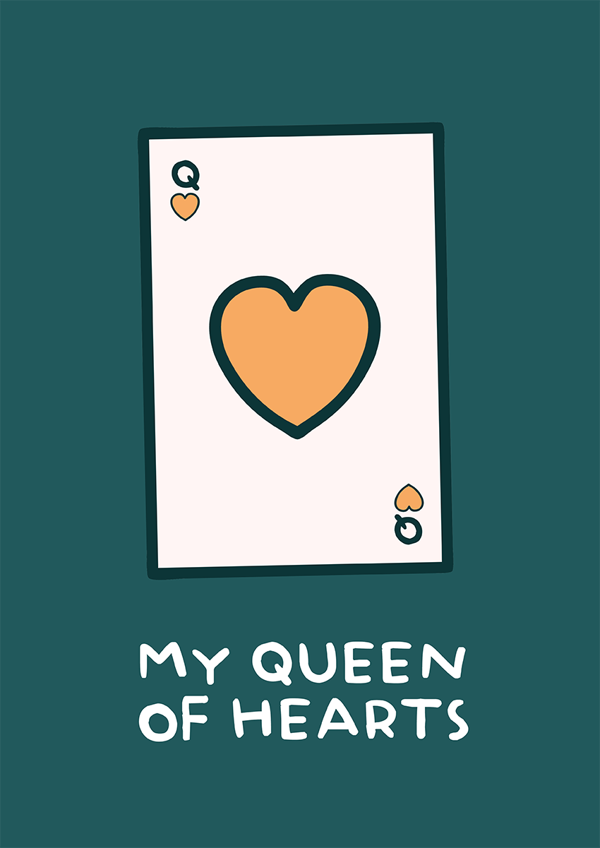 Goofcat Greetings - queen of hearts My Queen of Hearts Valentine's Day Card