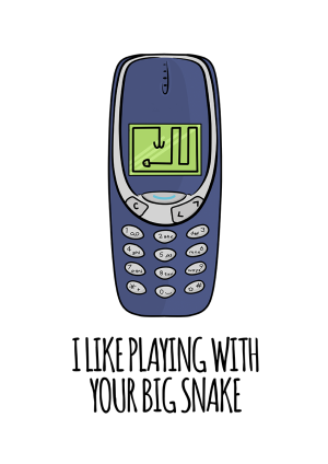 Retro Nokia Card Big Snake Valentine's Day Card