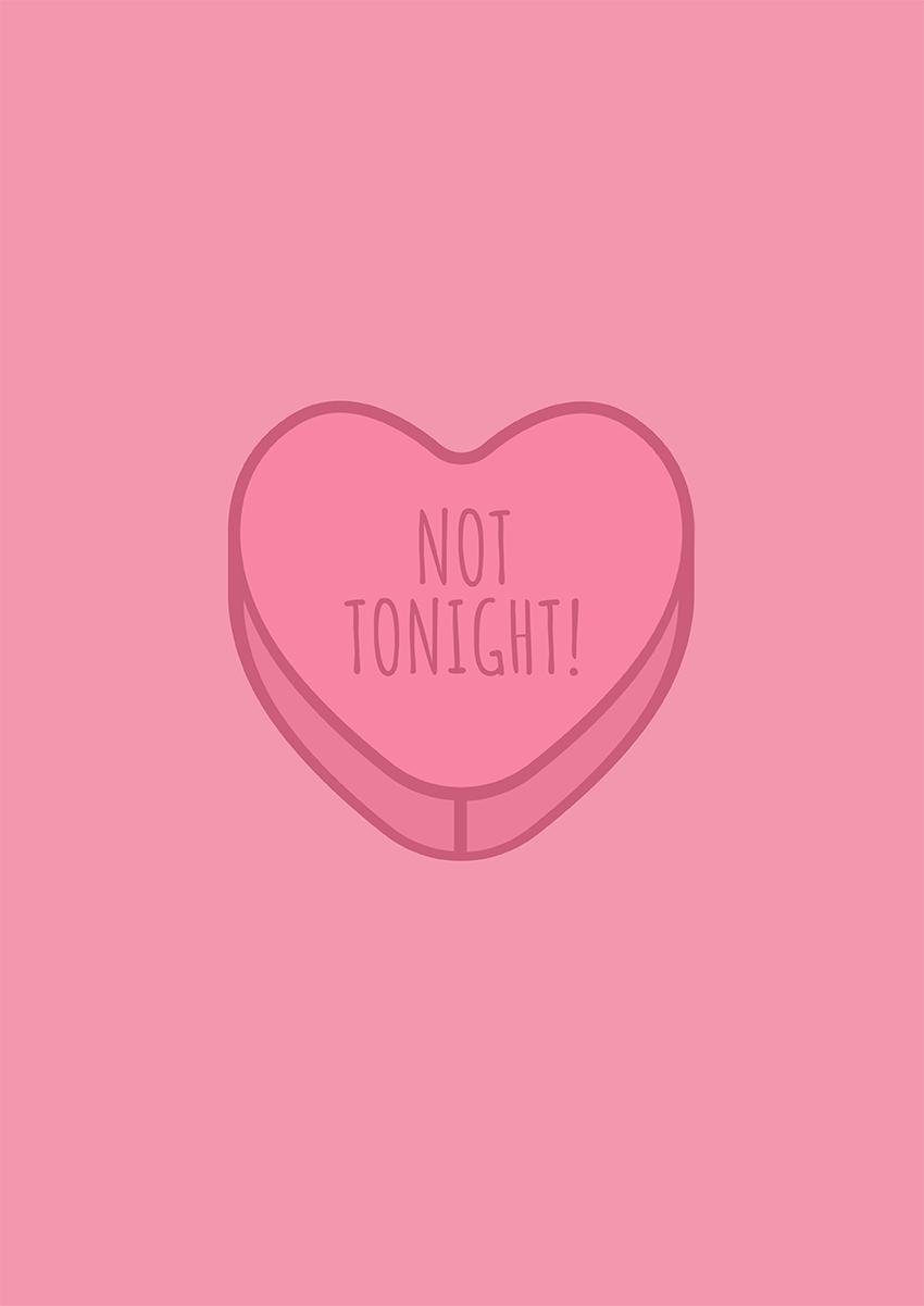 Goofcat Greetings - Not Tonight! Not Tonight! Valentine's Day Card