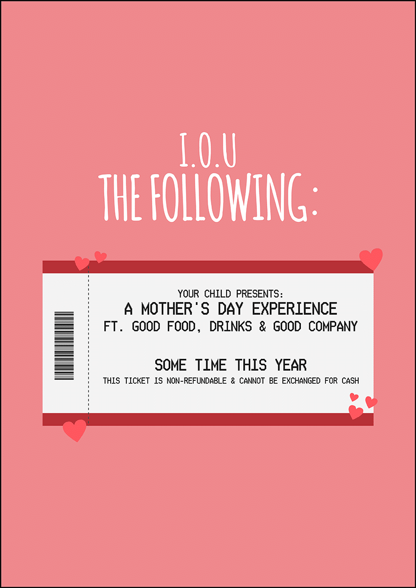 Goofcat Greetings - IOU Voucher For Mum IOU Voucher for Mum Mother's Day Mothers Day