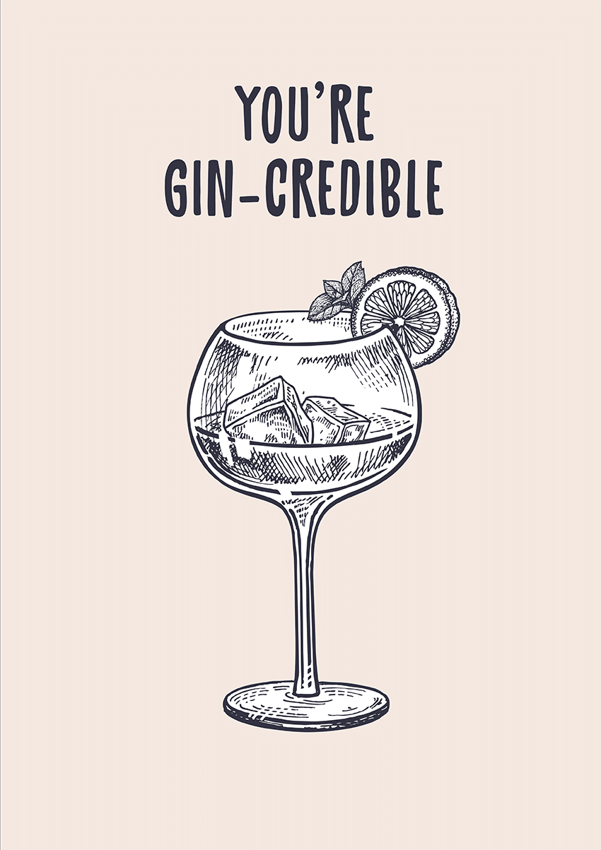 Goofcat Greetings - Gin-credible Gin Lover Mum Gin Lover Mum Mother's Day Mothers Day