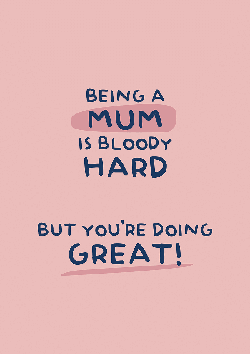 Goofcat Greetings - Being a Mum is Bloody Hard Being a Mum is Hard Mother's Day Mothers Day