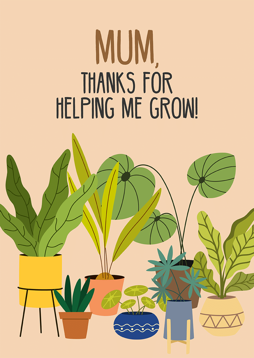 Goofcat Greetings - Helping Me Grow Helping Me Grow Mother's Day Mothers Day
